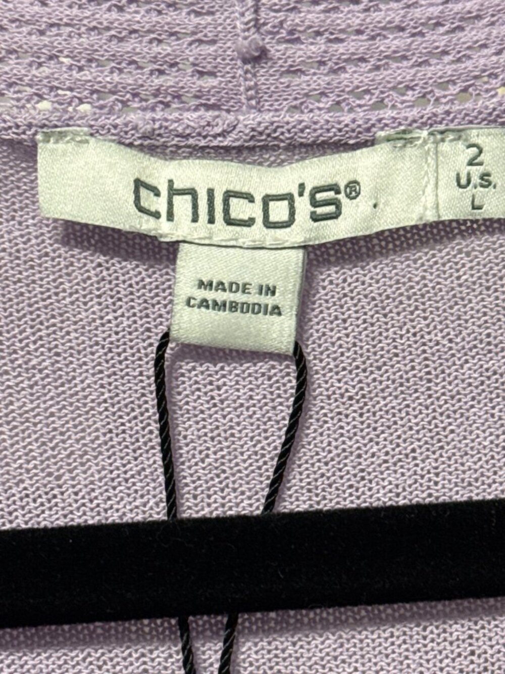 Chicos New Open Front Cardigan Sweater Orchid Mist Size 2 (L) Cotton/Nylon Blend - Picture 4 of 8